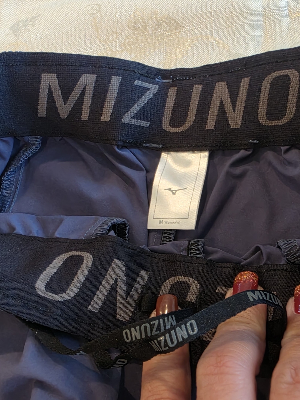 Mizuno Navy Blue Women's Track Pants with Black Waistband